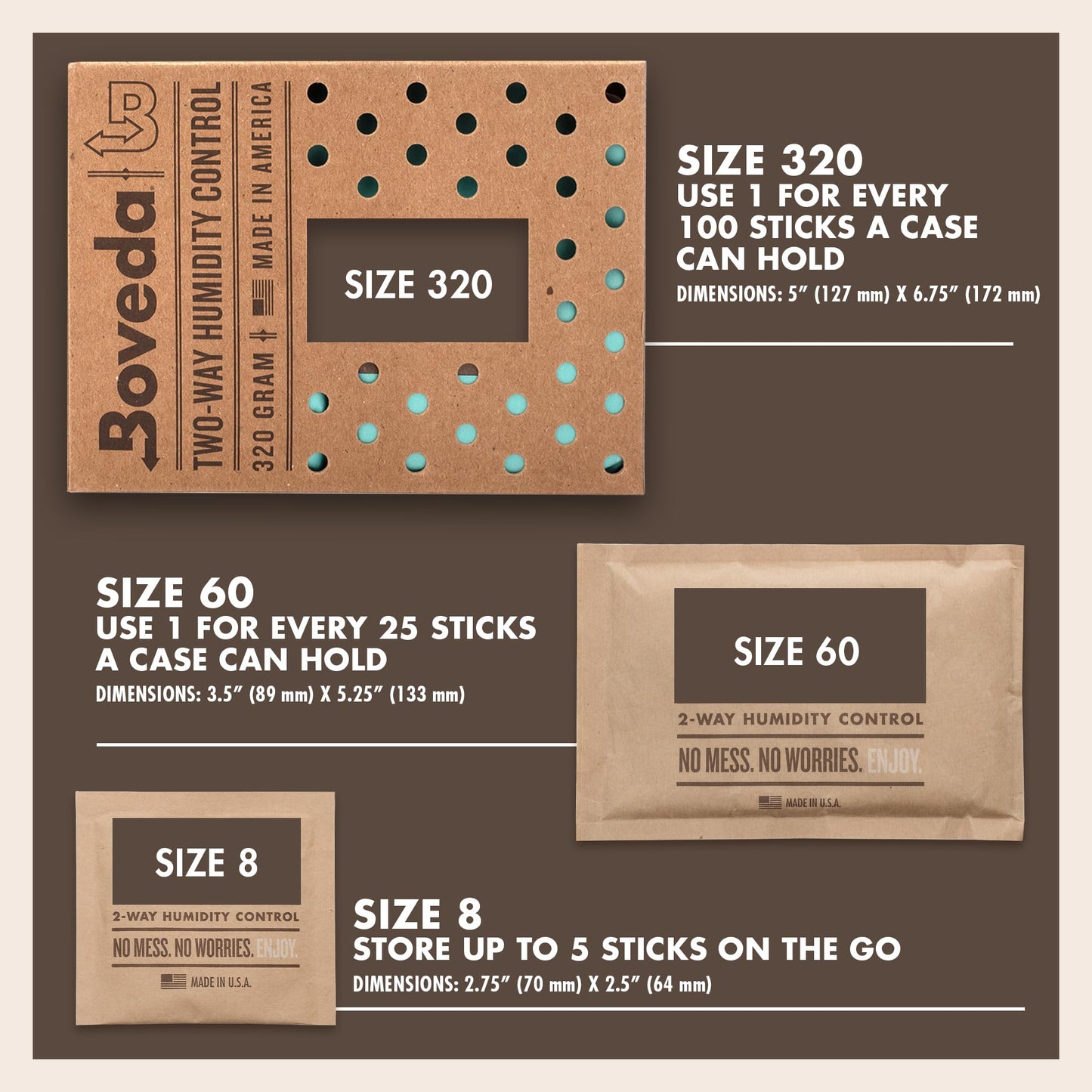 Boveda for Cigars/Tobacco | 2-way humidity control at 72% relative humidity | Size 60 for use with 25 cigars in a humidor | patented technology for cigar humidors | sales carton of 12 pieces