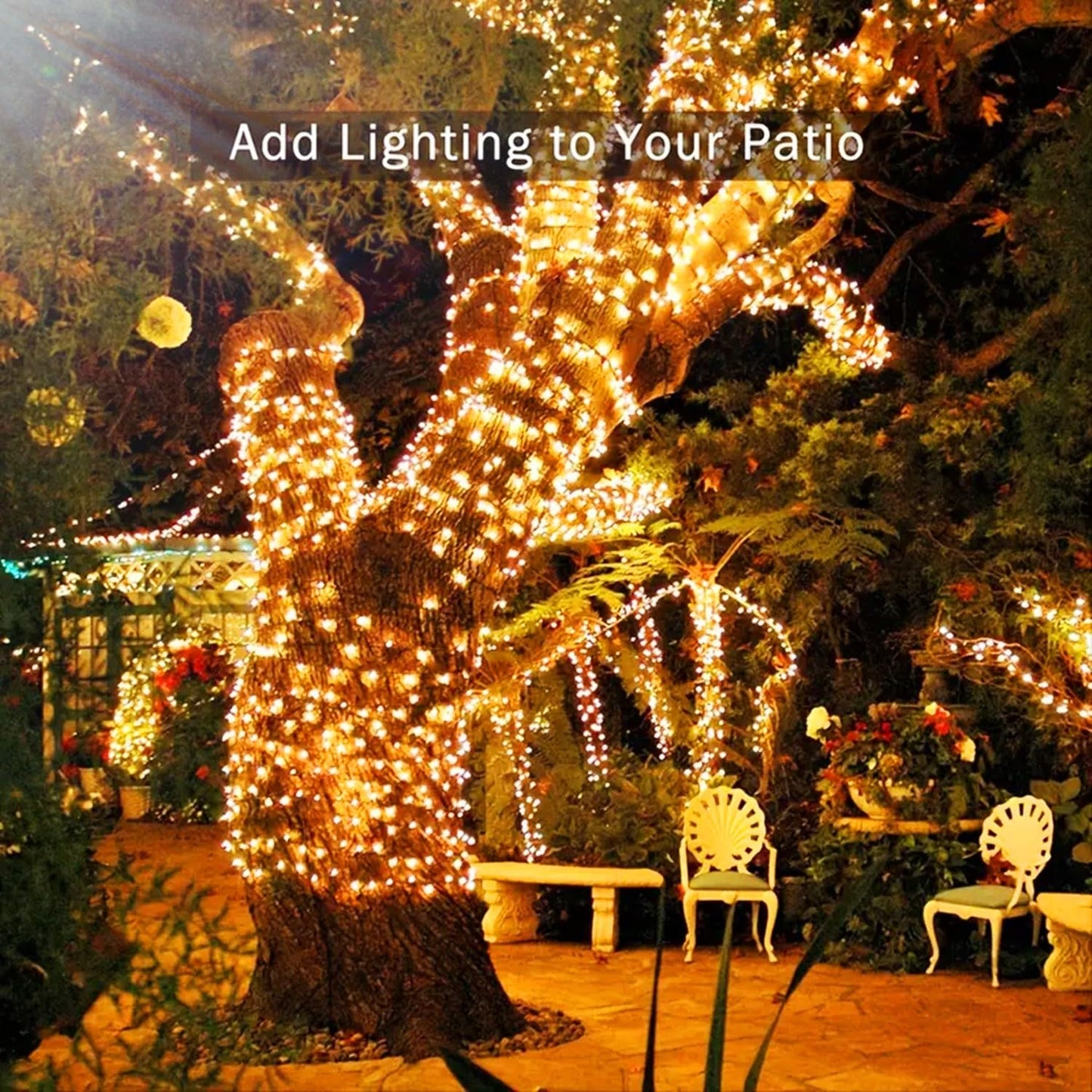 GYLIFEY outdoor fairy lights 100m Christmas fairy lights 800LED with remote control, waterproof LED fairy lights for Christmas decoration, warm white.