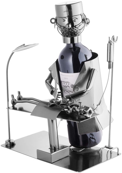 BRUBAKER wine bottle holder surgeon - metal sculpture including gift card