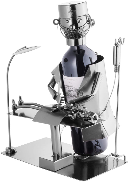 BRUBAKER wine bottle holder surgeon - metal sculpture including gift card