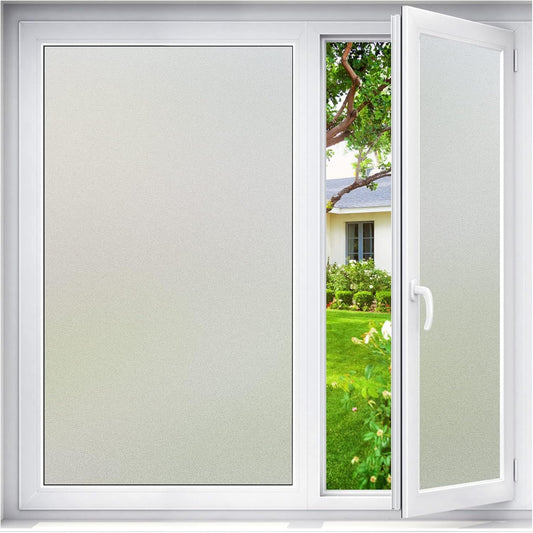 Haton window film opaque privacy film window self-adhesive, frosted glass film self-adhesive privacy without adhesive static adhesive privacy film for bathroom office 90 x 300 cm