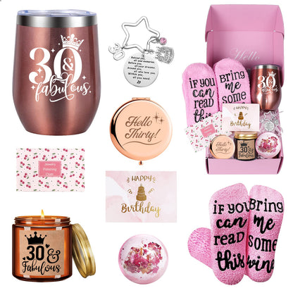 Tecanne 30th birthday gifts for women, personalized gift basket for your wife, best friends, sisters, daughter, happy 30th birthday gift ideas for her.