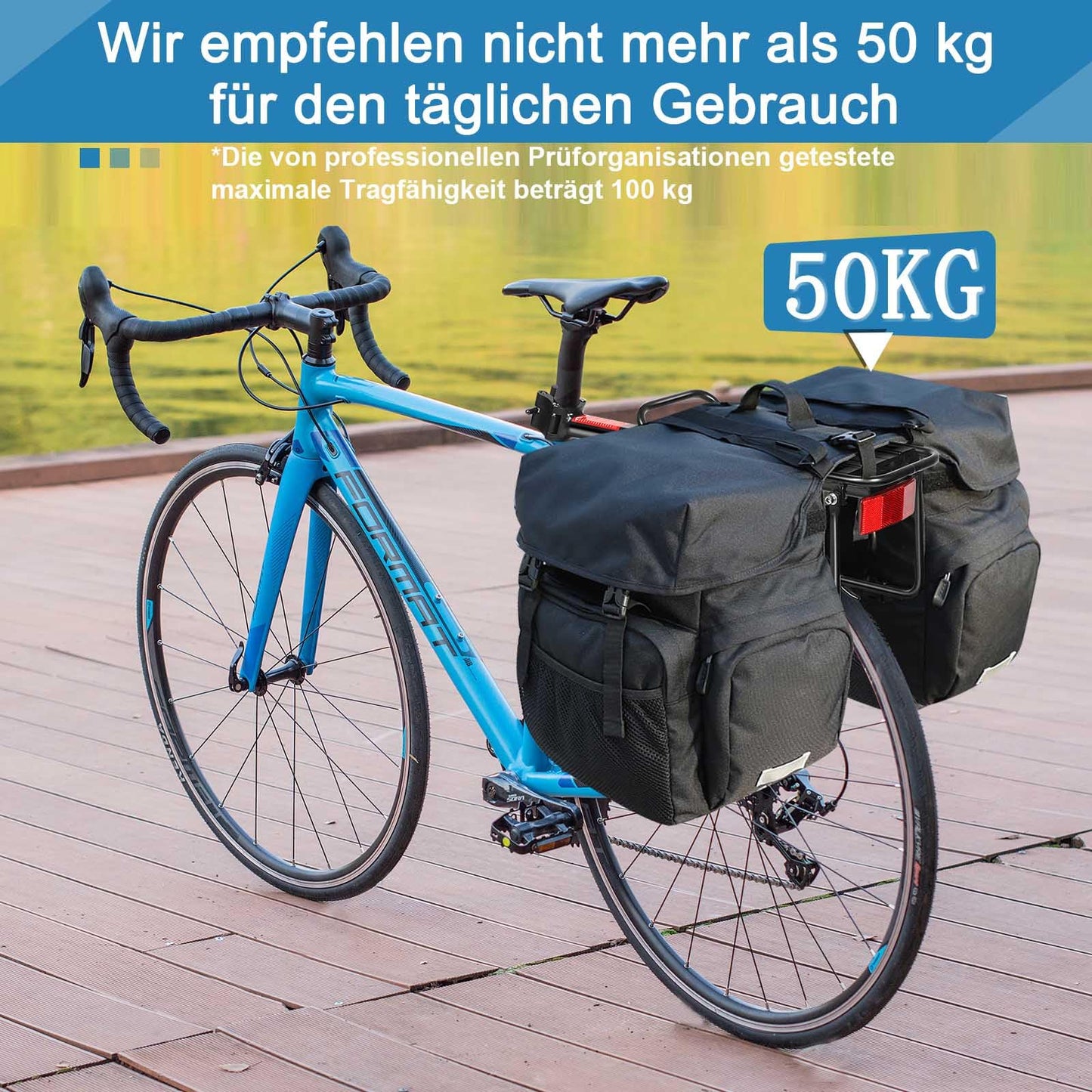 Toptrek bike rack for 24-29 inch bike | Universal aluminum alloy rack, carries at least 50 KG | Rear bike rack for MTB, road bike, ebike, gravel bike