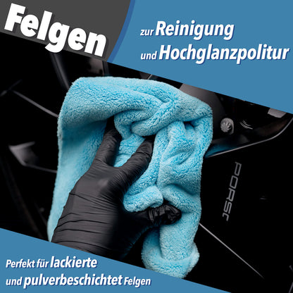 Detailmate Car Microfiber Towels 40x40 550GSM seamless & paint-safe | 10 x Car Care Microfiber Cloth for interior, paint, rims | Soft Cloth Cleaning Polishing Cloth