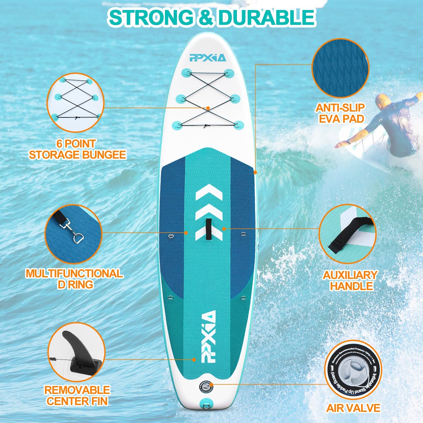 SUP Board, Inflatable Stand Up Paddling Board Set Wide Stable Design 320×84×15cm/335x84x15cm up to 200KG with Complete Accessories, Stand Up Paddle Board Surfboard for Kids & Adults