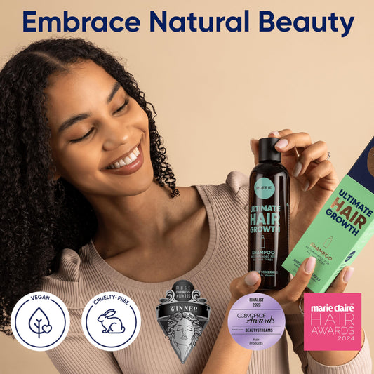 MOÉRIE Hair Growth Enhancing Mineral Shampoo for longer, thicker, and fuller hair - vegan, paraben-free hair products for all hair types, reverses hair loss (Shampoo)