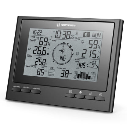 Bresser weather station with outdoor sensor 7-in-1 weather center ClimateScout with professional outdoor sensor, black