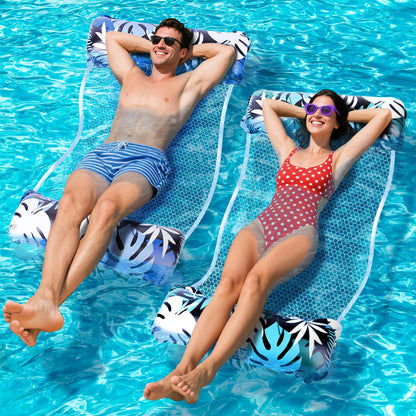 Orifinter XL inflatable pool mattress, 2 pieces pool accessory water hammock, 4 IN 1 inflatable water pool toy, adult pool mattress, water toy for chair hammock mattresses seat