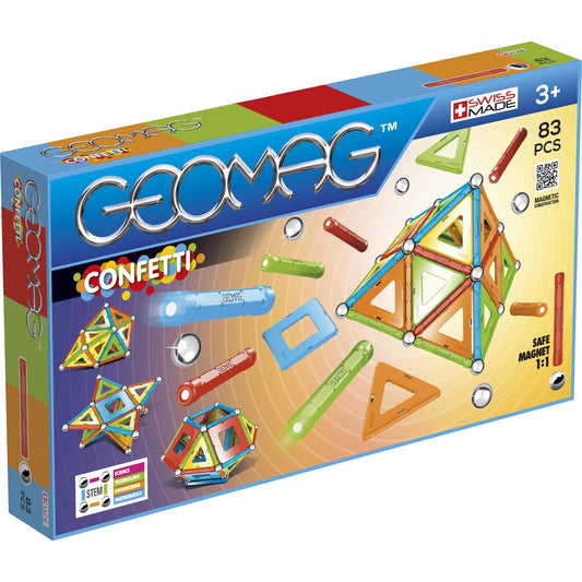 Geomag, Classic Confetti, 356, magnetic construction and educational toy, 83 pieces.