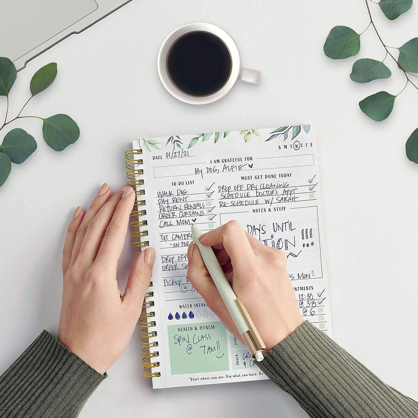 ZICOTO To-Do List Planner - Organize your daily tasks and increase productivity - the perfect checklist for office supplies for women - Size CA8742.