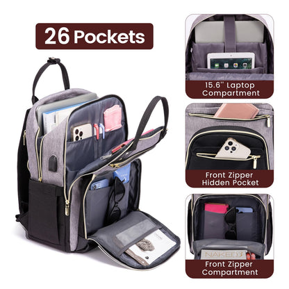 LOVEVOOK backpack for women, laptop backpack for 17 inch laptops, school backpack for girls and teenagers, waterproof school bag for boys, anti-theft school bag for school, travel, work. Lightweight.