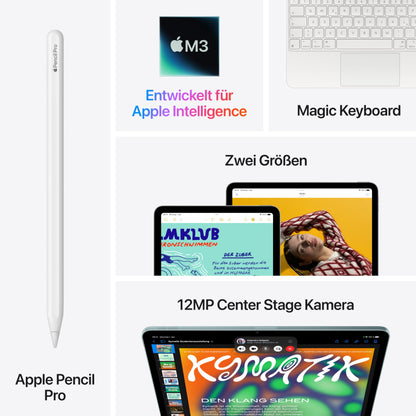 Apple iPad Air 13" with M3 chip: Apple Intelligence, Liquid Retina Display, 1TB, 12MP front/rear camera, Wi-Fi 6E + 5G cellular, Touch ID, all-day battery – Polar star