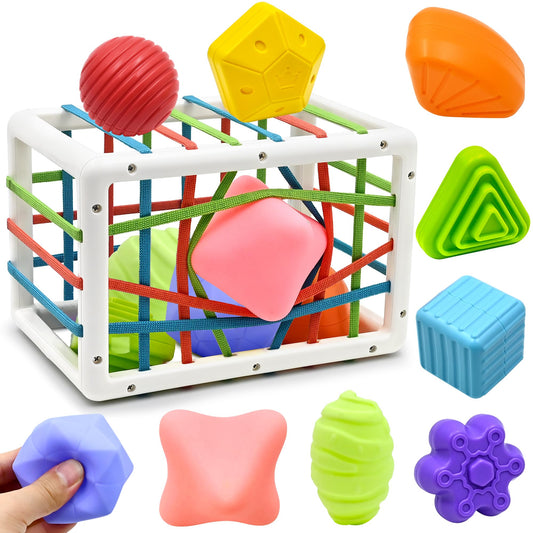 Montessori baby toys for 1 year olds, fine motor skills educational toy set, 9 colorful shape sorters for toddlers girls boys 1 2 3 years old.
