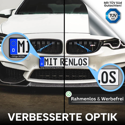 Ivality Magnetic License Plate Holder for 2 Plates, Invisible Frameless Magnetic License Plate Holder for Car, Interchangeable License Plate Holder for Austria, Road Legal, TÜV tested up to 350 km/h.