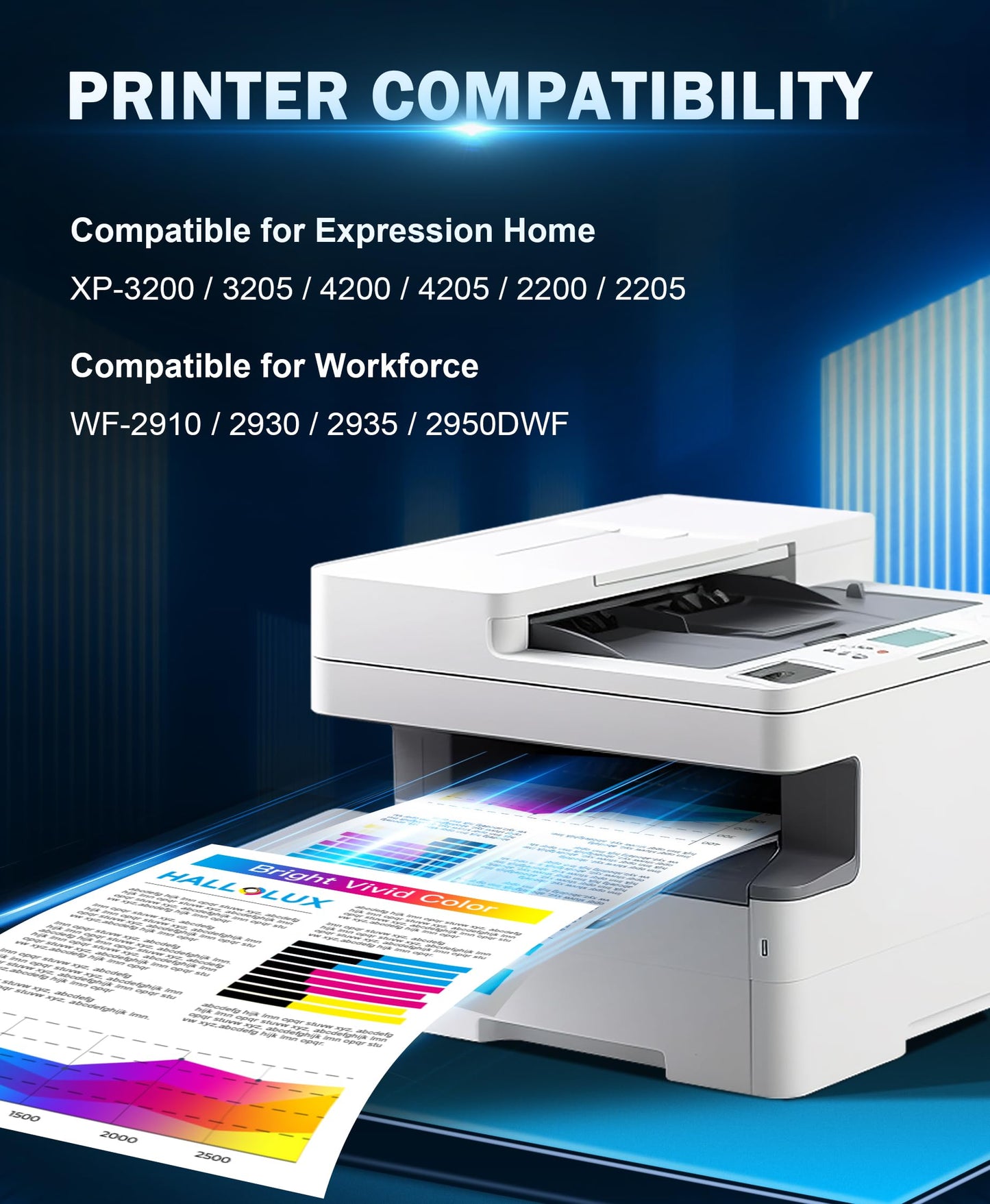 HALLOLUX 604 printer cartridges 604 XL Compatible for Epson 604 cartridges 604XL Multipack for Epson XP 2205 cartridges for XP 3200 XP 4200 XP 3205 XP 4205 Workforce WF 2930 WF 2935 WF 2910 (10-pack)