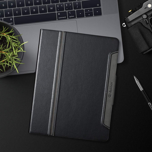 Antbox case for iPad Pro 13 inch case M4 2024 with pen holder Pencil holder Auto sleep/wake function PU leather case protective cover (black)