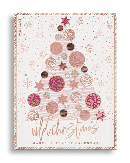 LAHAYE Beauty Advent Calendar "WILD X-MAS" 2025, gift set with 24 high-quality individually packaged makeup and cosmetic surprises for Christmas, makeup advent calendar
