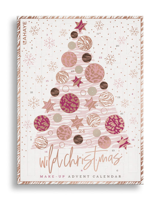 LAHAYE Beauty Advent Calendar "WILD X-MAS" 2025, gift set with 24 high-quality individually packaged makeup and cosmetic surprises for Christmas, makeup advent calendar