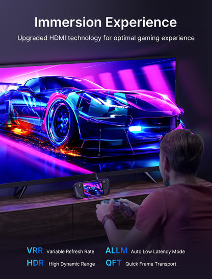 JSAUX RGB Docking Station Compatible with Steam Deck (OLED)/ROG Ally, 12-in-1 Steam Deck Dock with 4K@120Hz HDMI & DisplayPort Gigabit Ethernet USB-C 3.2 USB-A 3.2, Support VRR, ALLM, HDR - HB1201S