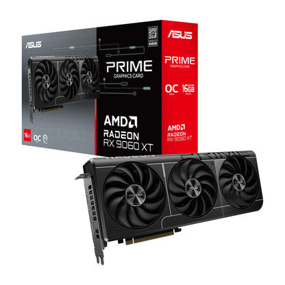 ASUS Prime Radeon RX 9060 XT OC Edition 16GB GDDR6 Gaming Graphics Card (AMD Radeon RX9060XT, AMD RDNA 4 Architecture, PCIe 5.0, 1x HDMI 2.1b, 2X DisplayPort 2.1a, PRIME-RX9060XT-O16G)