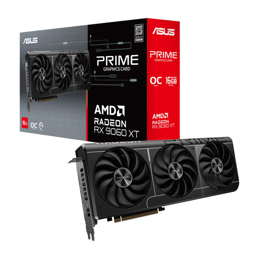ASUS Prime Radeon RX 9060 XT OC Edition 16GB GDDR6 Gaming Graphics Card (AMD Radeon RX9060XT, AMD RDNA 4 Architecture, PCIe 5.0, 1x HDMI 2.1b, 2X DisplayPort 2.1a, PRIME-RX9060XT-O16G)