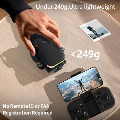 Drone with camera for kids & beginners, LED Strip 1080P HD dual camera, 90° adjustable, optical flow positioning, modular battery, app remote control, one-key takeoff/landing, for boys & girls, carrying case.
