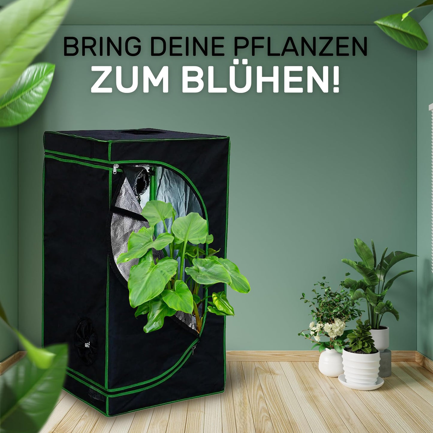 Melko - Growbox 60x60x120 cm set with 3-in-1 meter - Light & waterproof grow tent made of extra-strong fabric with reflective inner lining - Grow tent cultivation tent for hydroponics for plant cultivation