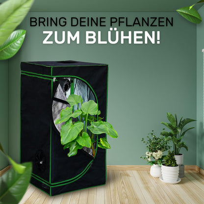 Melko - Growbox 60x60x120 cm set with 3-in-1 meter - Light & waterproof grow tent made of extra-strong fabric with reflective inner lining - Grow tent cultivation tent for hydroponics for plant cultivation