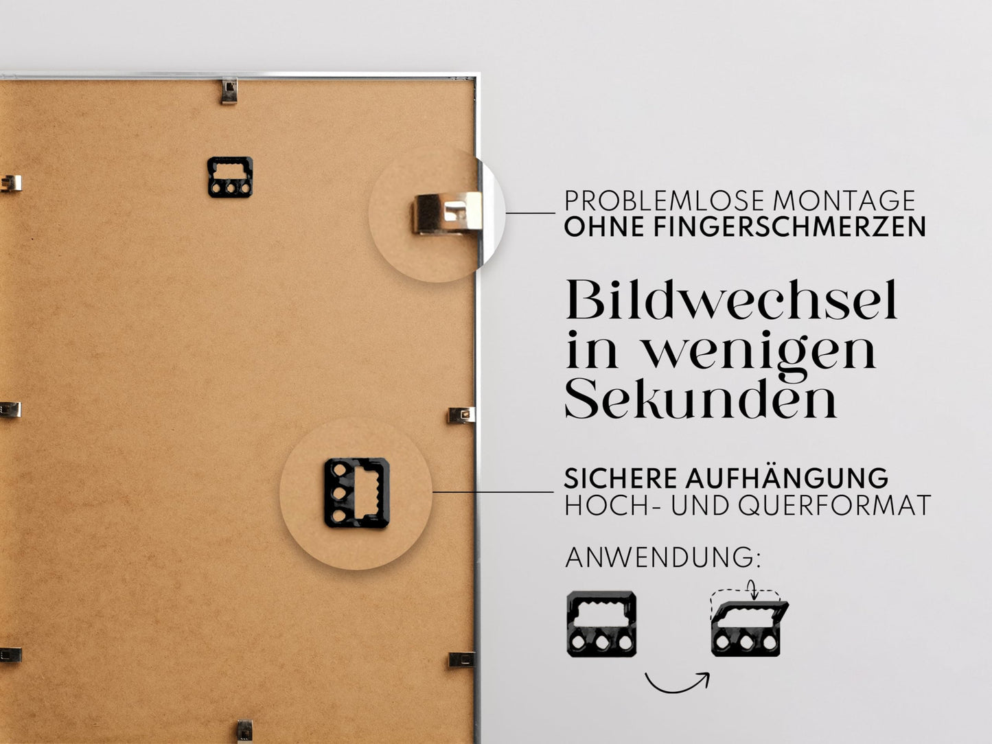 Artower® Picture Frame Silver Metal Thin Frame for 30 x 40 cm | Poster Frame Large Collage | Picture Frame Metal 30x40 cm | Aluminum Slim Picture Frame | Silver Poster Frame