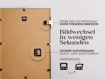 Artower® Picture Frame Silver Metal Thin Frame for 30 x 40 cm | Poster Frame Large Collage | Picture Frame Metal 30x40 cm | Aluminum Slim Picture Frame | Silver Poster Frame