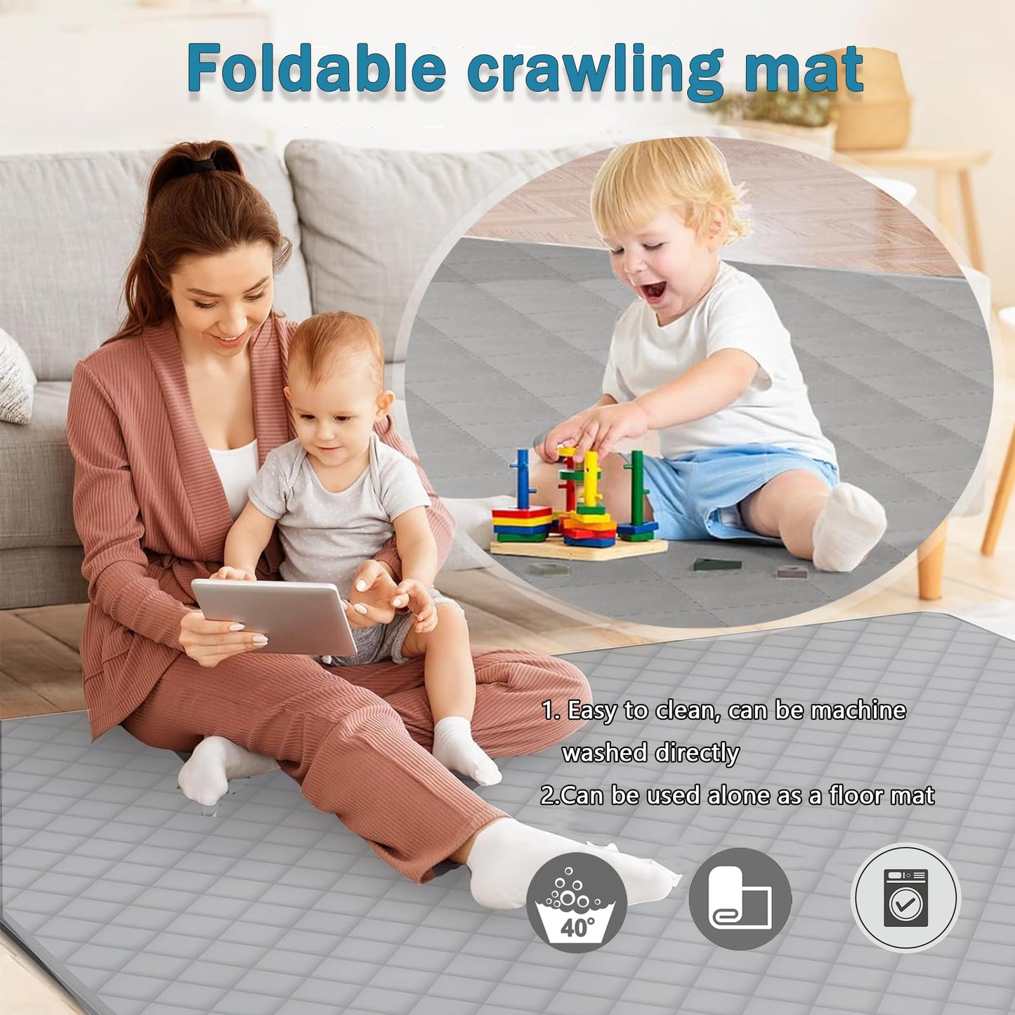 EAQ Baby Playpen with Mat 150x150cm Play Yard Safety Playground with super soft, breathable mesh, child fence for infants toddlers