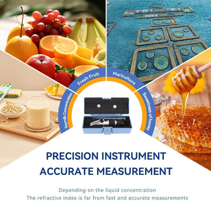 Refractometer Hydrometer, Refractometer Brix sugar, Antifreeze refractometer, 0-90% Brix meter refractometer Portable handheld refractometer for measuring sugar content, tester automatic.