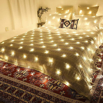 Gresonic 320 LED 1.8m*2.5m light net light curtain light chain warm white decoration light indoor and outdoor Christmas wedding with plug (320LED, constant light)