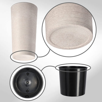 KADAX Plant Pot with Inner Pot Cream Ø 30 cm, Height 57.5 cm - Modern plant pot with insert, made of durable plastic for indoor and outdoor use, ideal for living room, balcony, office.