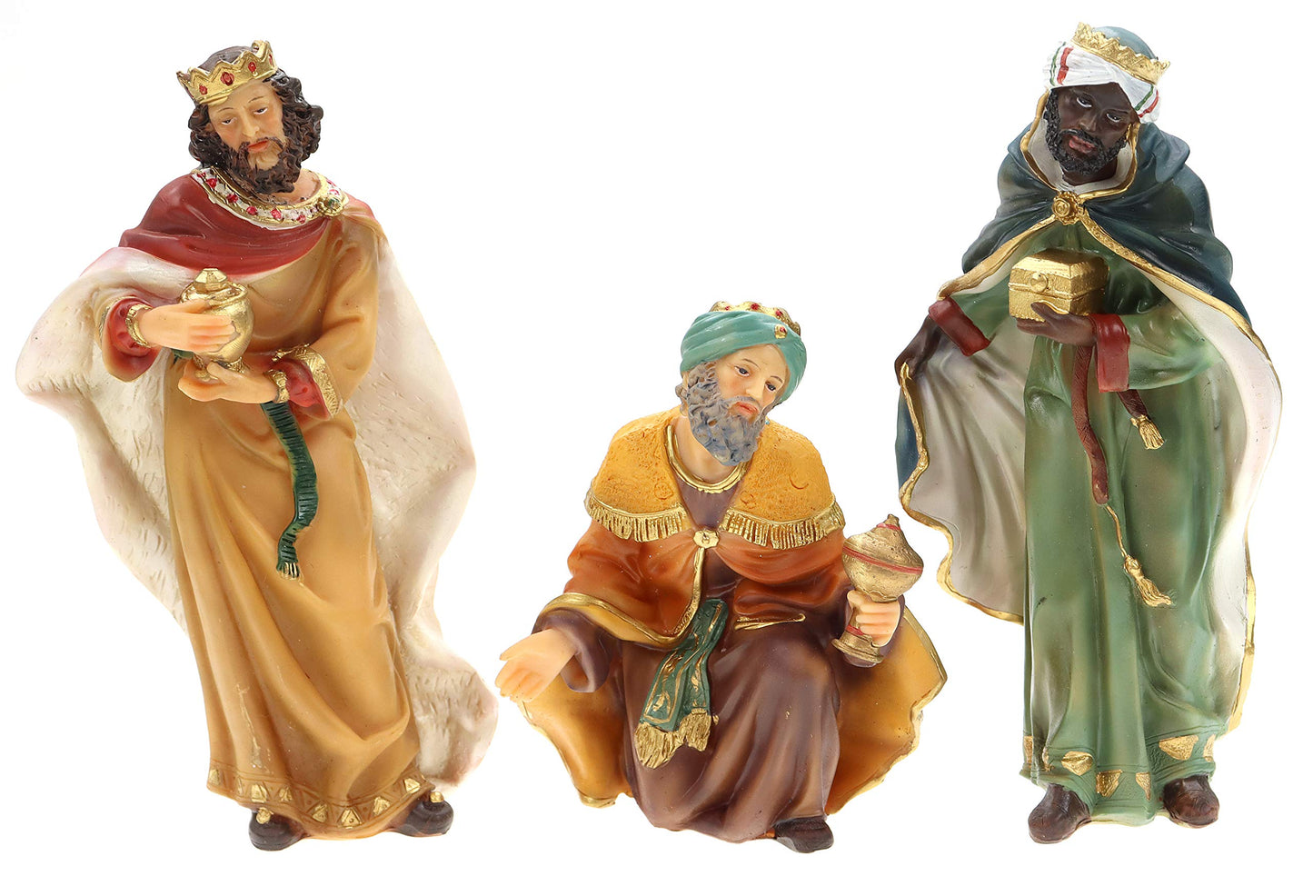 ELLUG nativity set 11 pieces, height up to 19cm Lantern with light, Nativity scene figures Nativity accessories Christmas decoration, made of Polyresin