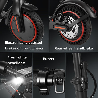 8.5 inch Foldable Electric Scooter made of aluminum alloy, APP connection, including locking function, 30 km range, 387 Wh battery, maximum load 120 kg (TÜV) grey.