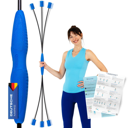 ELANI Swinging Stick - Adjustable resistance & ergonomic grip - highly durable gymnastics stick, also suitable as physiotherapy accessory, Swinging Sticks, Swinging Stick Fitness Winner, Flex Stick.