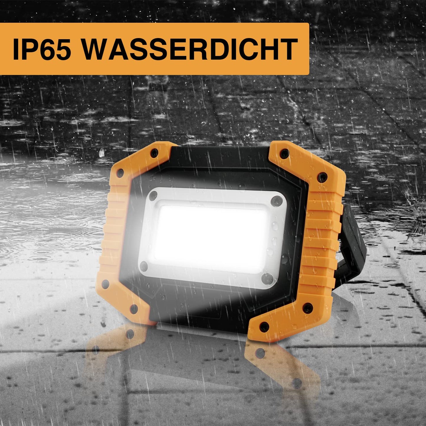 Tekstap LED work light with battery, portable work lamp, COB 30W 1500LM LED camping lantern USB for garage camping fishing emergency construction sites, 3 light modes (1 piece)