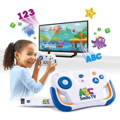 Vtech ABC Smile TV - Wireless learning console with HDMI stick for the TV with 15 game levels for hours of educational fun - For ages 3-7 - German