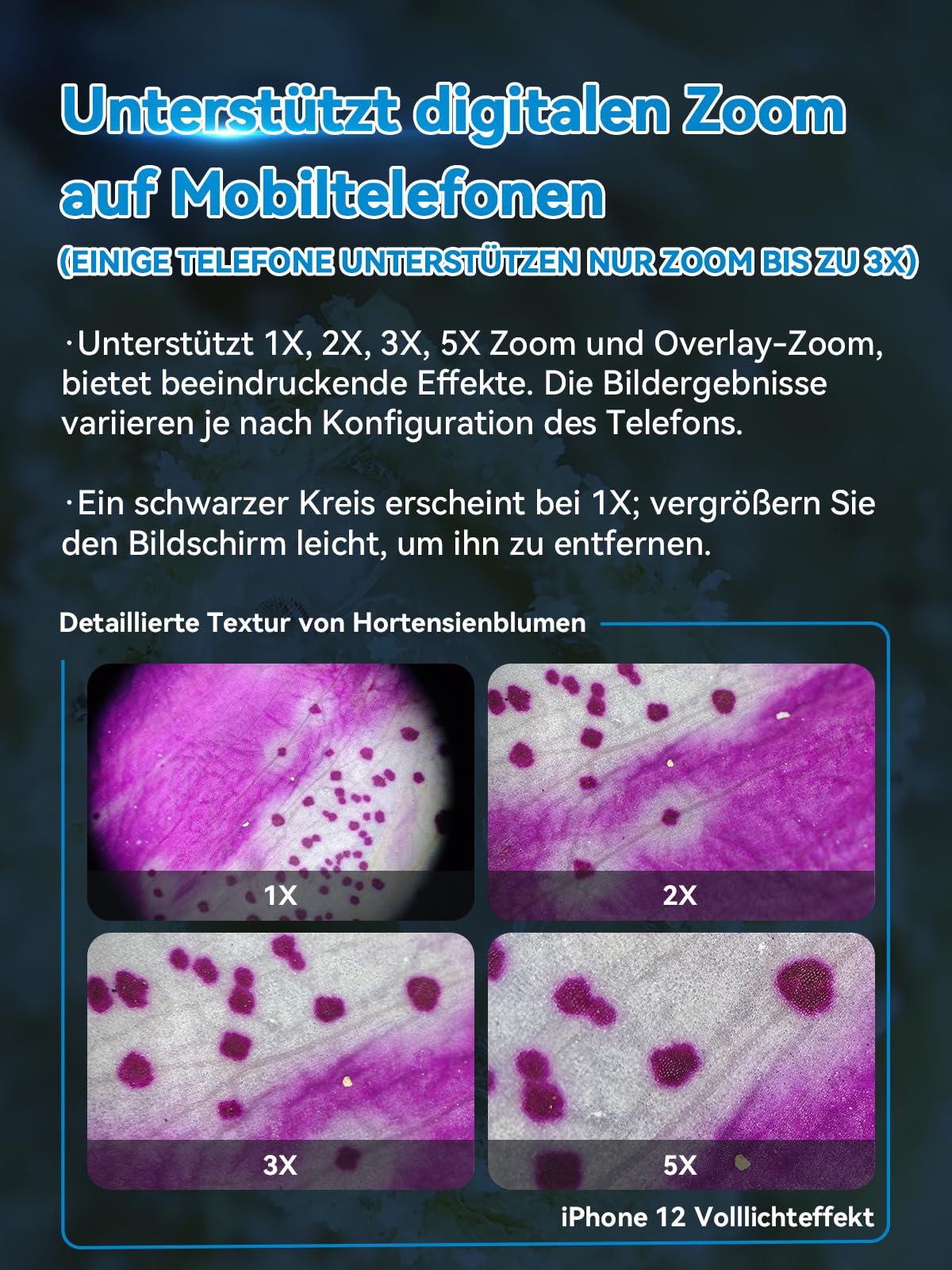 APEXEL 3in1 Mini microscope for smartphone camera, mobile microscope for smartphone, Explore Micworld with Smartphone Microscope