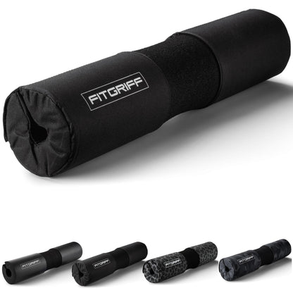 Fitgriff® barbell pad, hip thrust pad with Velcro - barbell neck pad - padding for squats, booty training, gym (black)