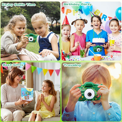 Children's camera, Camera for kids, 32GB, 1080P HD digital camera, Dinosaur toy camera for boys' Children's Day, back-to-school, and birthday gifts ages 3-12, Kids Camera Photography