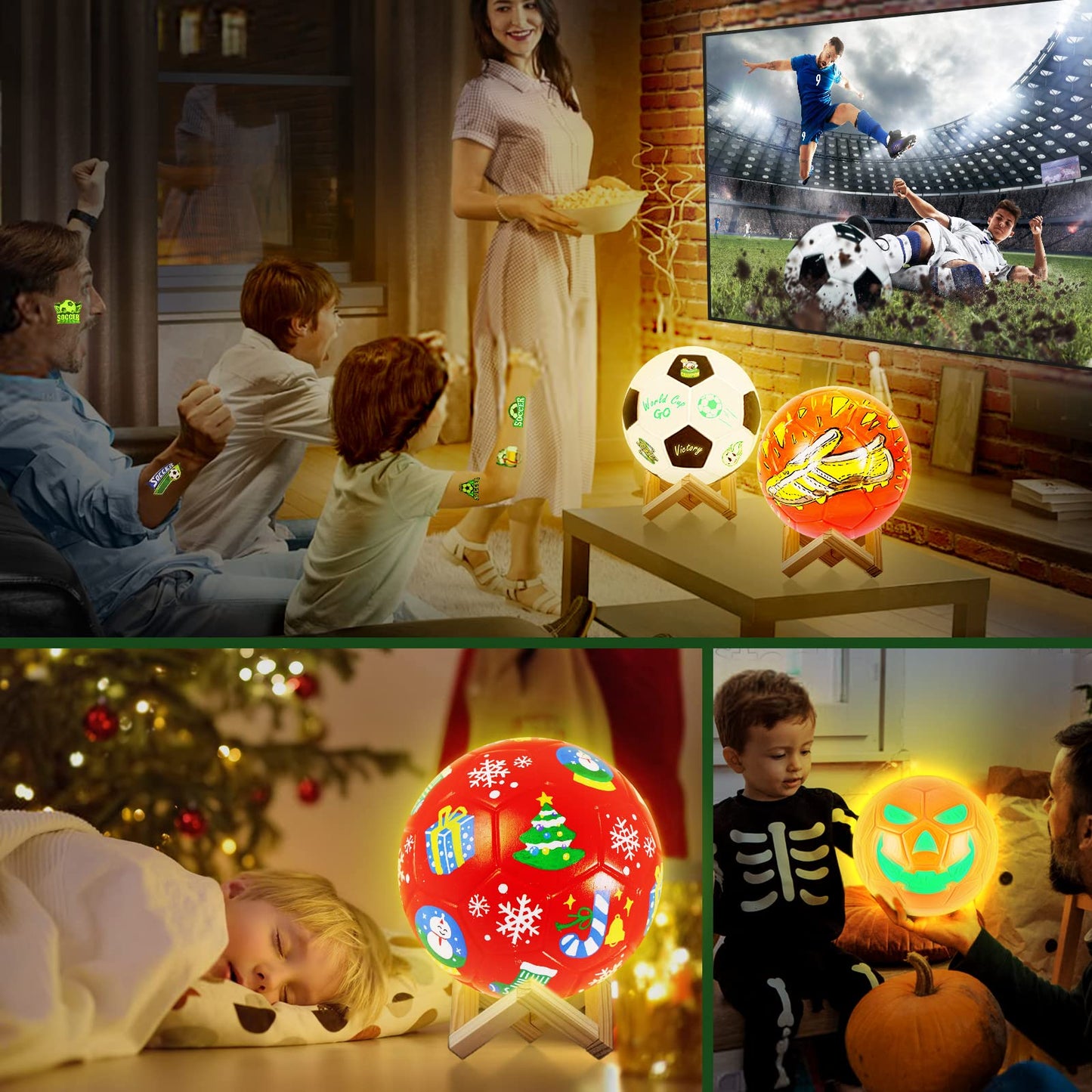 Soccer gifts for boys, DIY 3D soccer lamp painting kit, art supplies crafting kit for kids, soccer gifts for boys, toys, girls birthday gift, Easter gift