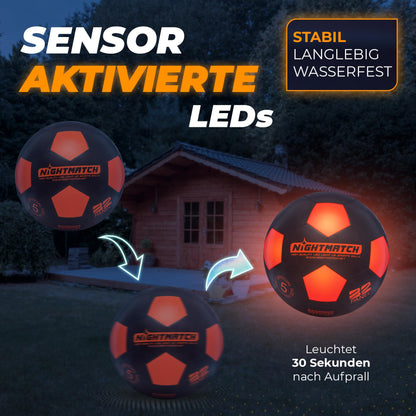 NightMatch LED Light-Up Soccer Ball | Official Size 5 | Waterproof | Glows in the Dark | Soccer Ball for Kids & Adults | Light-Up Soccer Ball | For Indoor & Outdoor Use