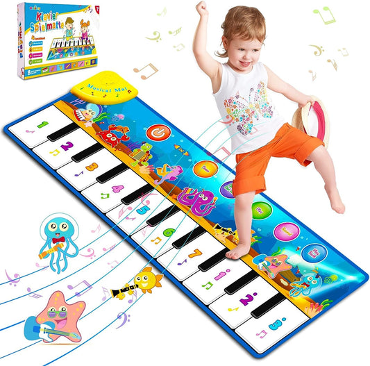 Weokeey Baby Toy for 1 Year Old Piano Mat Educational Toy Dance Mat Gift Music Mat Montessori Children's Toy for 1 2 3 4 Year Old Boys Girls