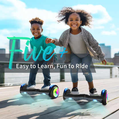 SISIGAD Hoverboards 6.5 Inch Skateboard for Kids, Hoverboard with Bluetooth - LED Lights with Powerful Motor Gift for Children