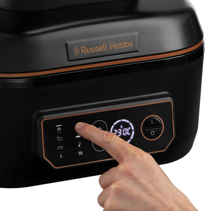Russell Hobbs XL 5.5L Hot Air Fryer [Air Fryer/Grill/Multicooker] Rapid Air (dishwasher safe, top & bottom heating, no shaking, slow cooking, baking, frozen pizza Ø 30cm) SatisFry 26520-56