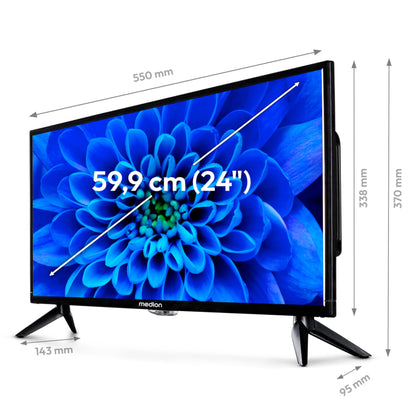 MEDION E12422 (MD 20114) 24-inch Full HD TV with DVD player (perfect for camping, RV, truck, garden, 12V car adapter, triple tuner receiver)