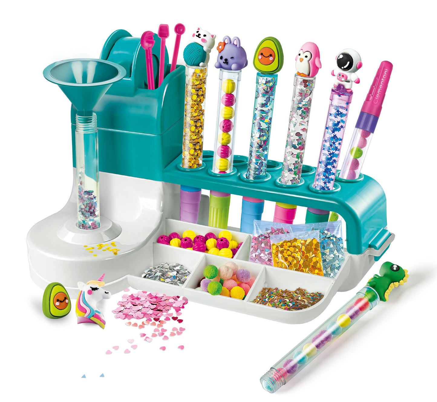 Clementoni My Pen Workshop with over 50 accessories - creative toy, pen craft set, personalized pen, gift set for children 6 years and older, 18779