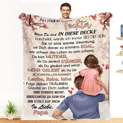 Personalized cuddle blanket for my daughter from Dad, super soft blanket, gift from father to daughter, airmail blanket positively encourage your girl's birthday gifts 150x200cm